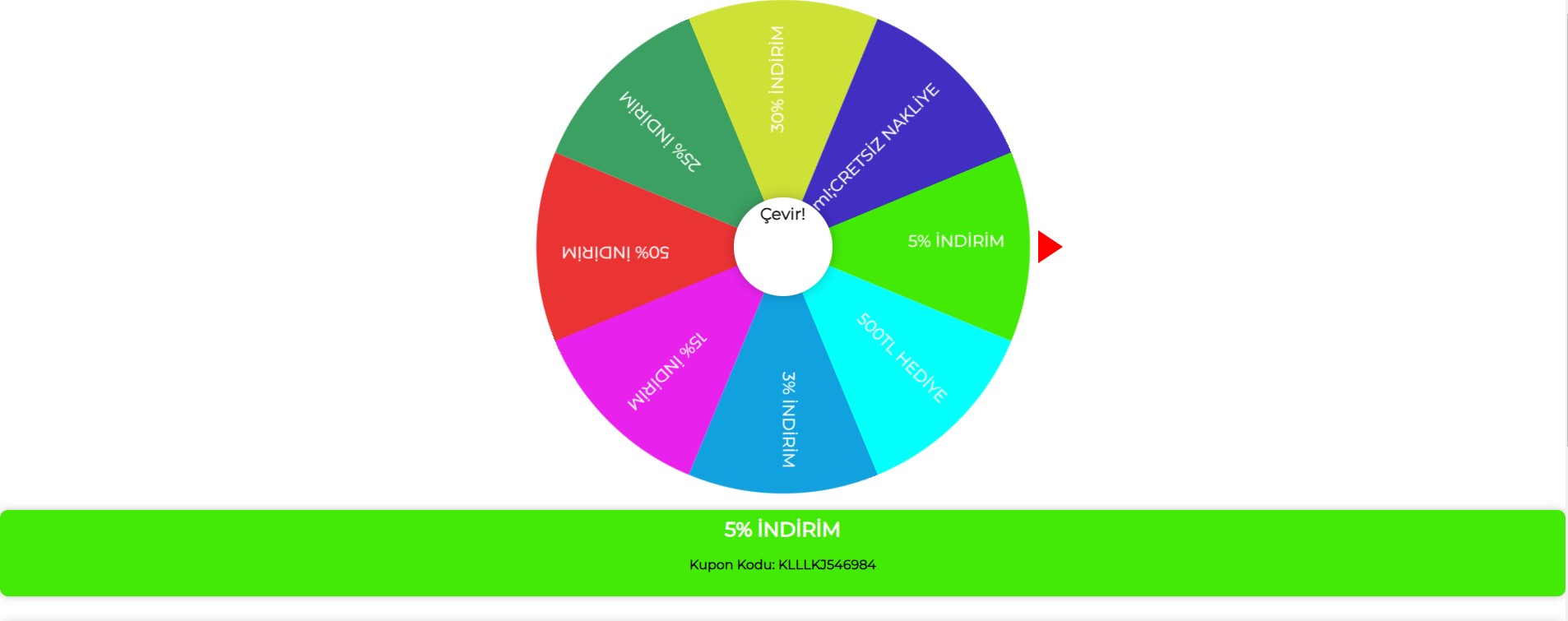 Kupon Çarkı ile Eğlenceli İndirimler! / Enjoyable Discounts with the Coupon Wheel!